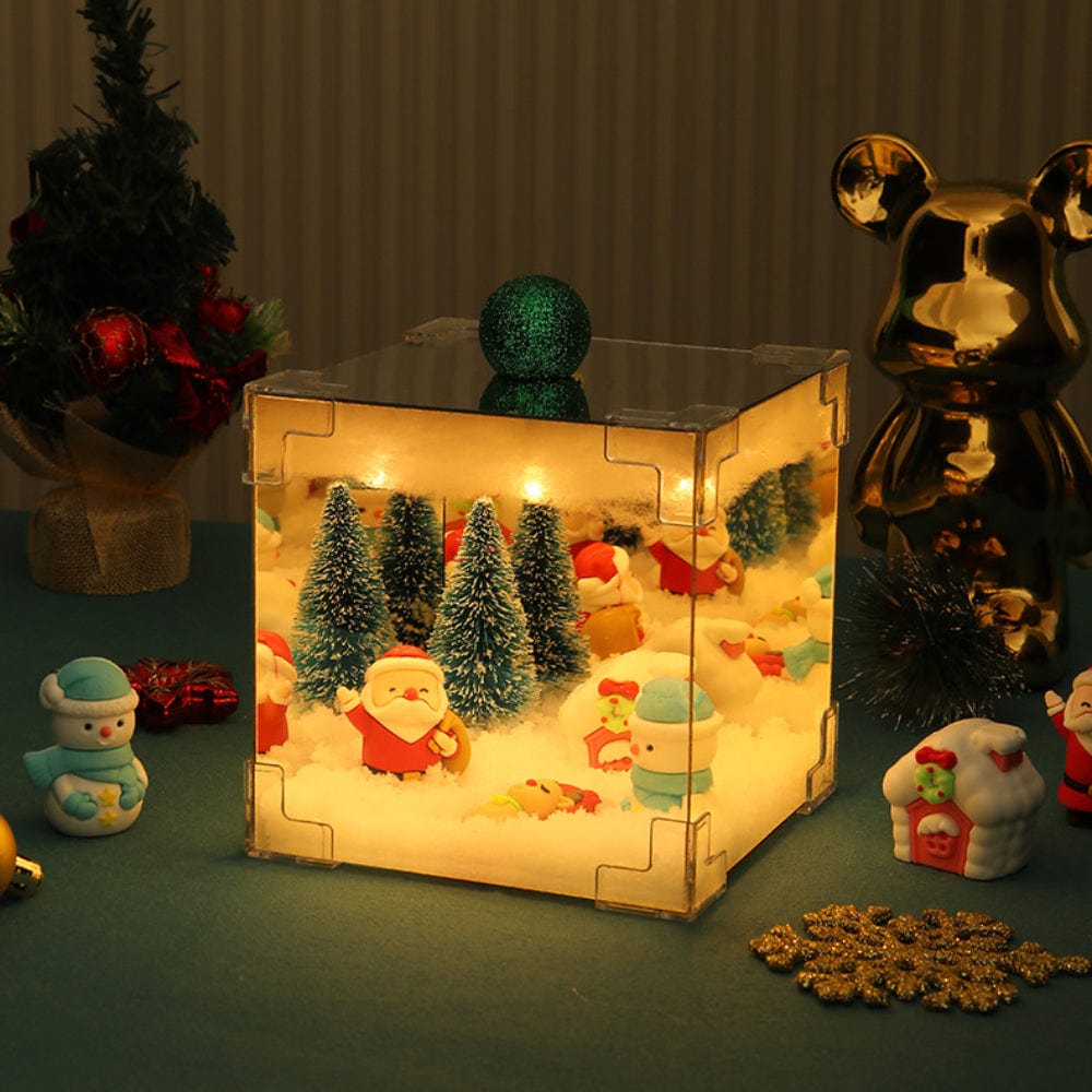 DIY Christmas Night Light Mirror and LED Lamp DIY Material Kit for Xmas Table Decor - Giftlab