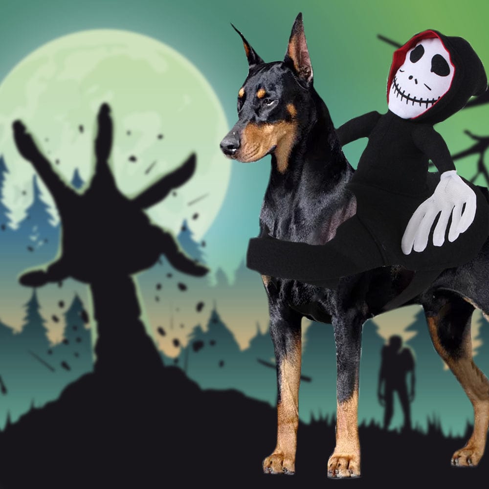 Halloween Ghost Pet Costume Pet Cosplay Halloween Grim Reaper Rider Style Costume for Small Medium and Large Dogs - Giftlab
