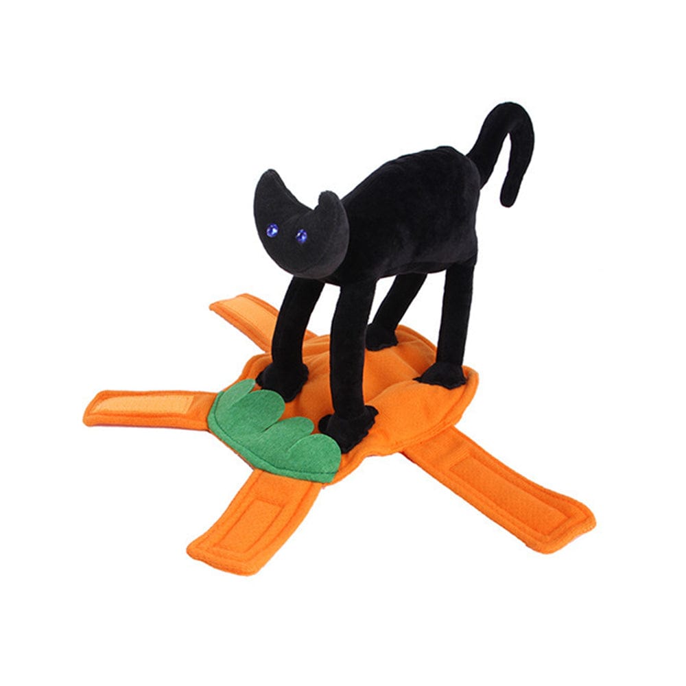 Halloween Pet Cosplay Halloween Costume Carrying Pumpkin Clothes with Cartoon Black Cat Pet Costume - Giftlab