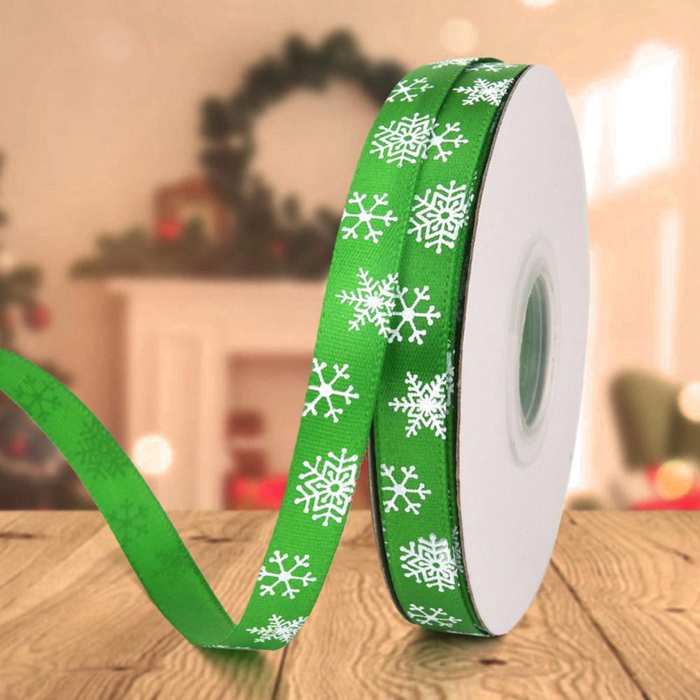 Gift Wrapping Ribbon Christmas Ribbon 10mm Christmas Polyester Snowflake Ribbon - Giftlab