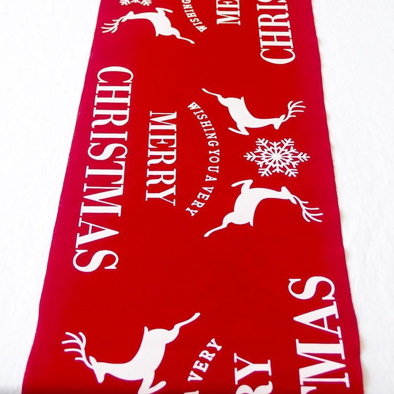Winter Christmas Table Runner Snow Elk Christmas Gifts 11" x 106" - Giftlab
