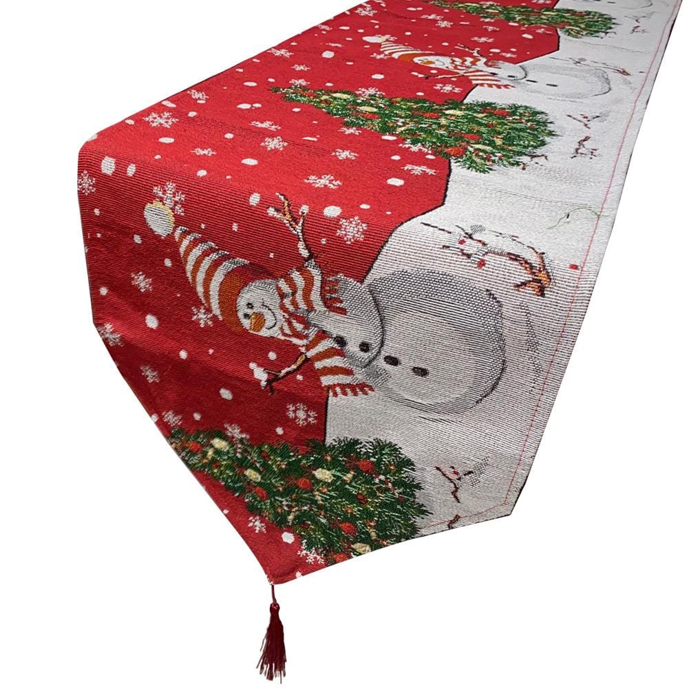 Holiday Table Runner Christmas Runner Red Flower Gifts for Mom- 13" x 72" - Giftlab