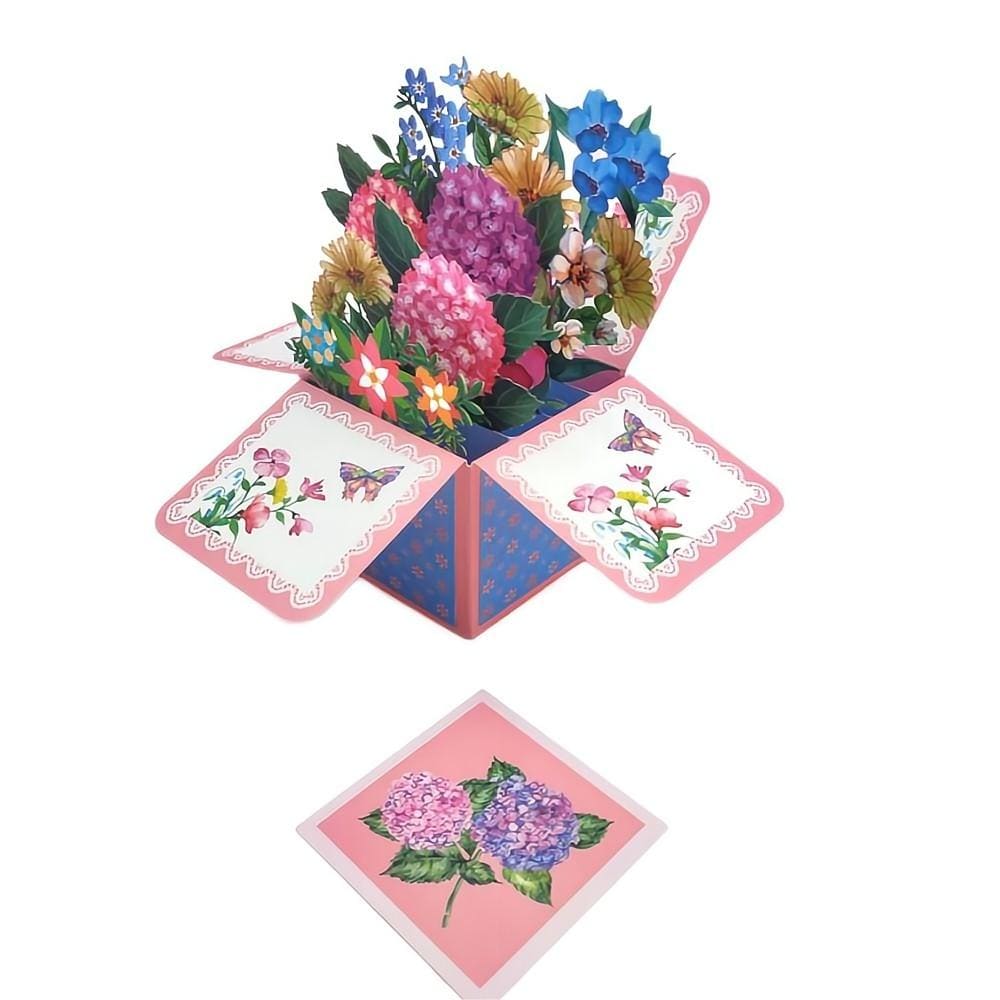 Hydrangea Pop Up Box Card Flower 3D Pop Up Greeting Card - Giftlab