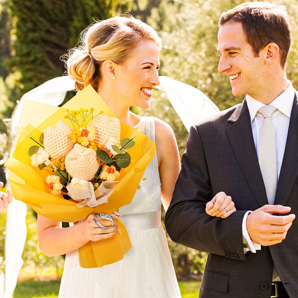 Wedding Gifts Crochet Flowers Bouquet Handmade Knitted Tulip Bouquet Gift for Her - Giftlab