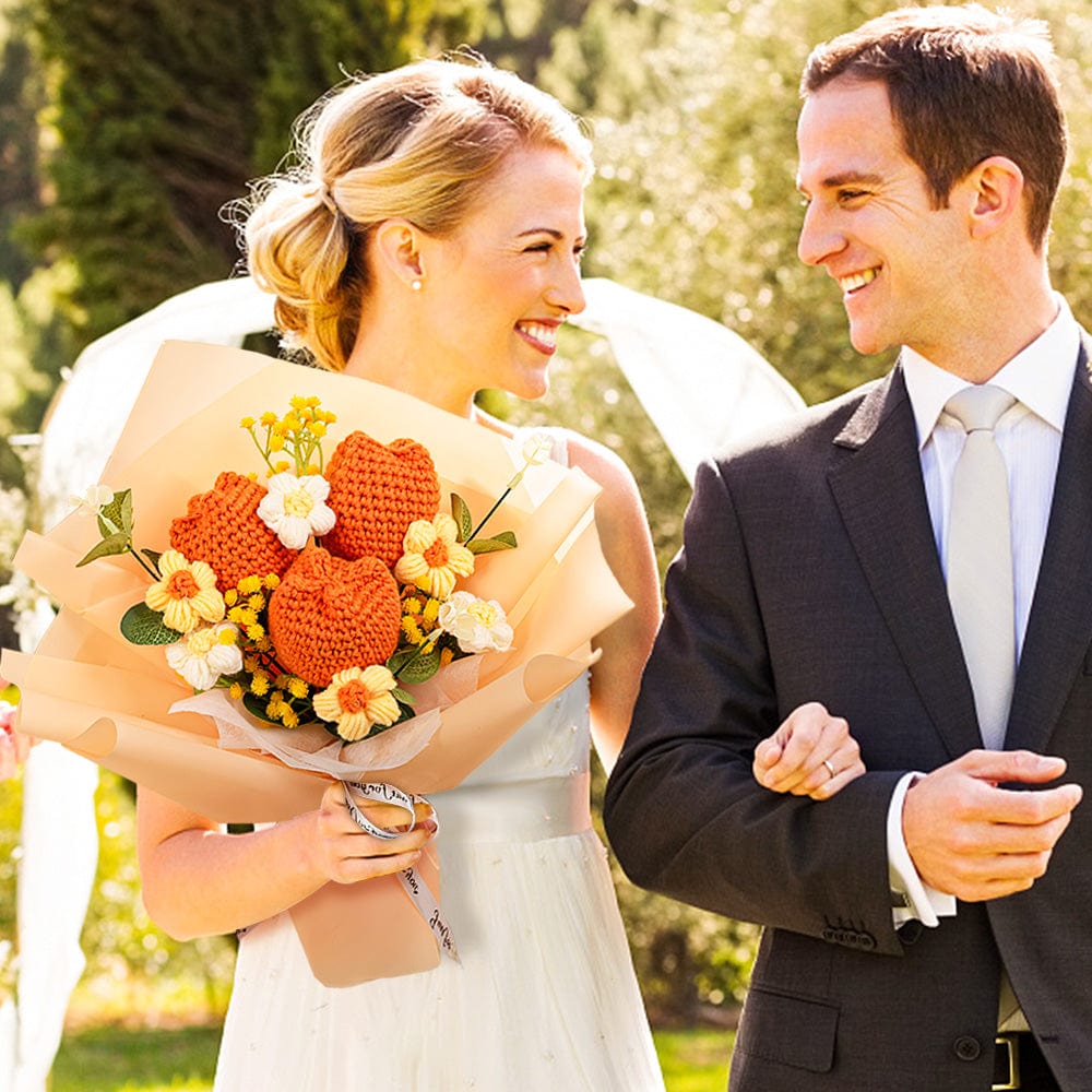 Wedding Gifts Crochet Flowers Bouquet Handmade Knitted Tulip Bouquet Gift for Her - Giftlab