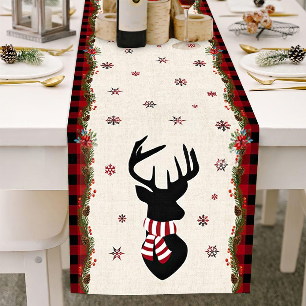 Christmas Elk Table Runner Red Christmas Gifts Multi-size - Giftlab