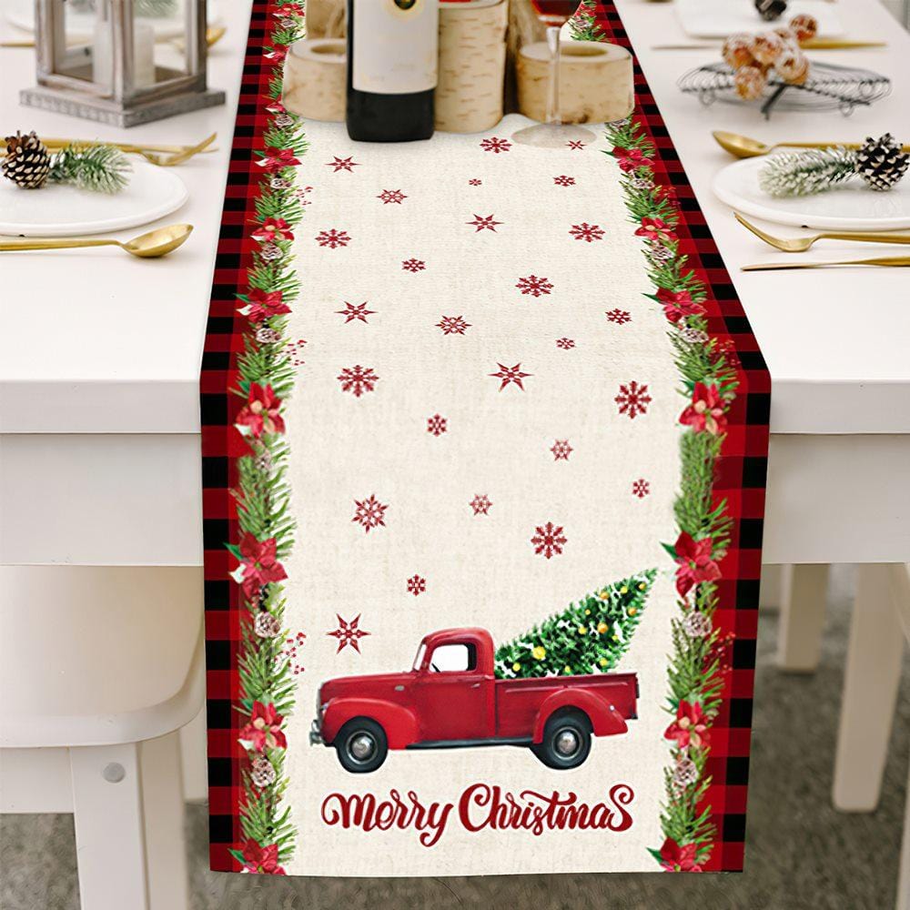 Christmas Tree Table Runner Multi-size Family Gifts Car - Giftlab