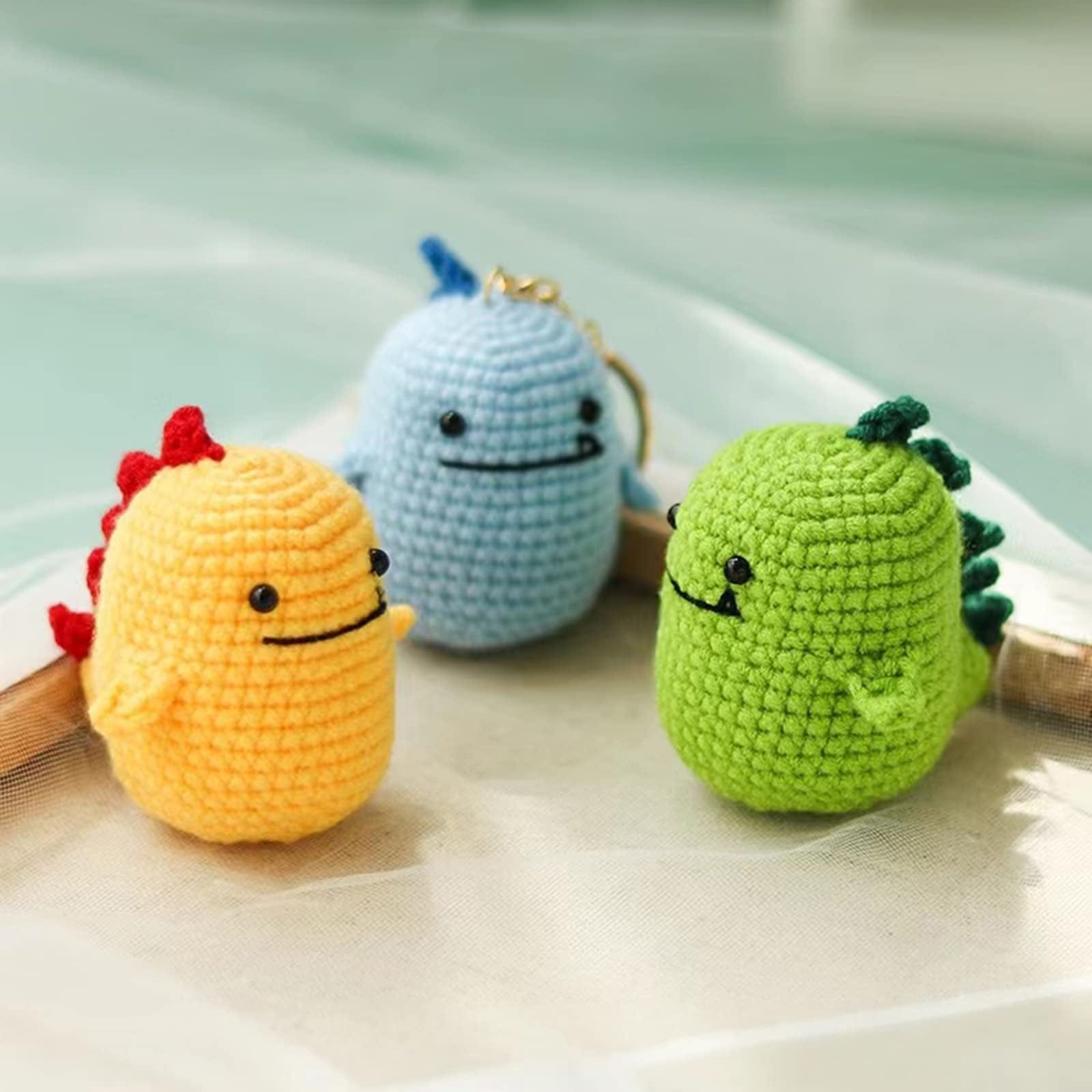 Beginner Crochet Kit DIY Dinosaur Keychain Gift for Handicraft Lovers - Giftlab