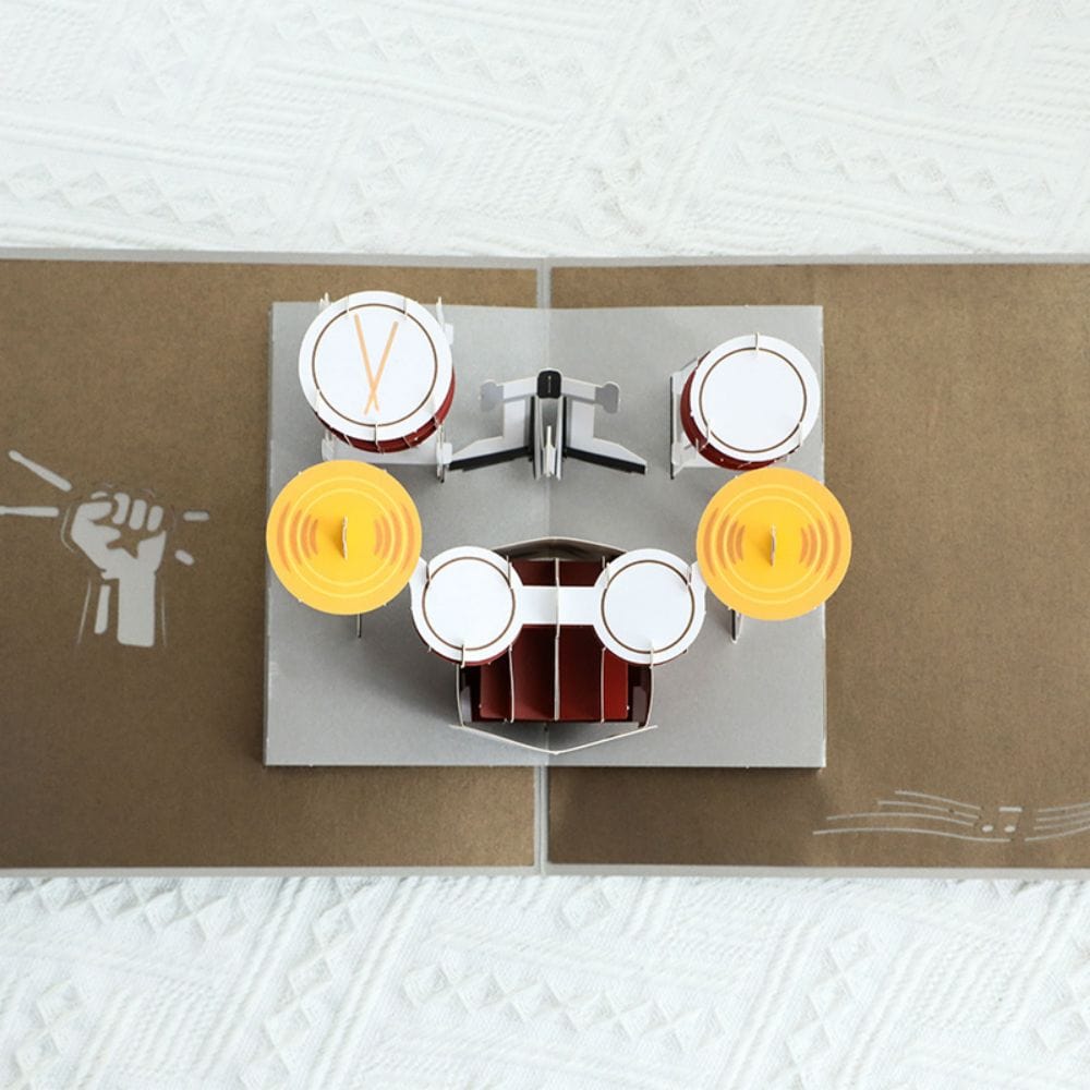 Father's Day 3D Pop Up Card Drum Kit Greeting Card for Dad - Giftlab