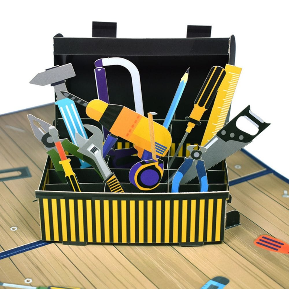 Father's Day 3D Pop Up Card Toolbox Greeting Card for Dad - Giftlab