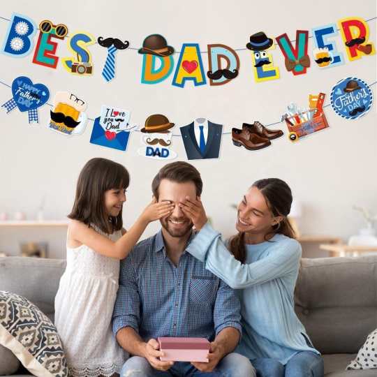 Best Dad Ever Banner Fathers Day Party Decoration Supplies
