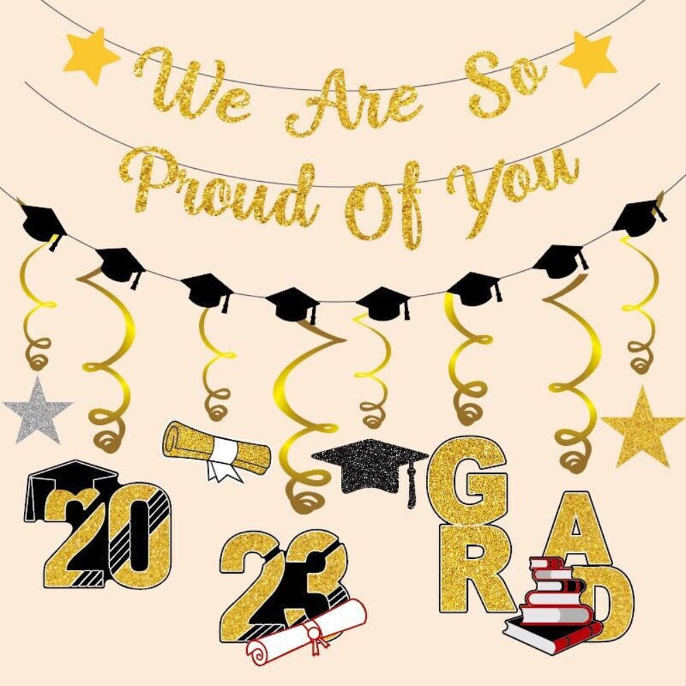 Graduation Hanging Swirl Banner Decorations Party Supplies Gift for Graduation Party - Giftlab