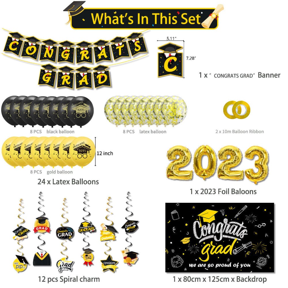 2023 Congrats Grad Balloon Kits for Graduation Party Decorations Graduation Party Supplies - Giftlab