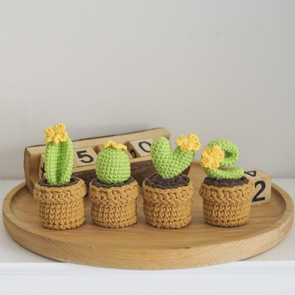 Love Handmade Crochet Completed Hand Woven Knitted Potted Plants Gift for Handicraft Lover - Giftlab