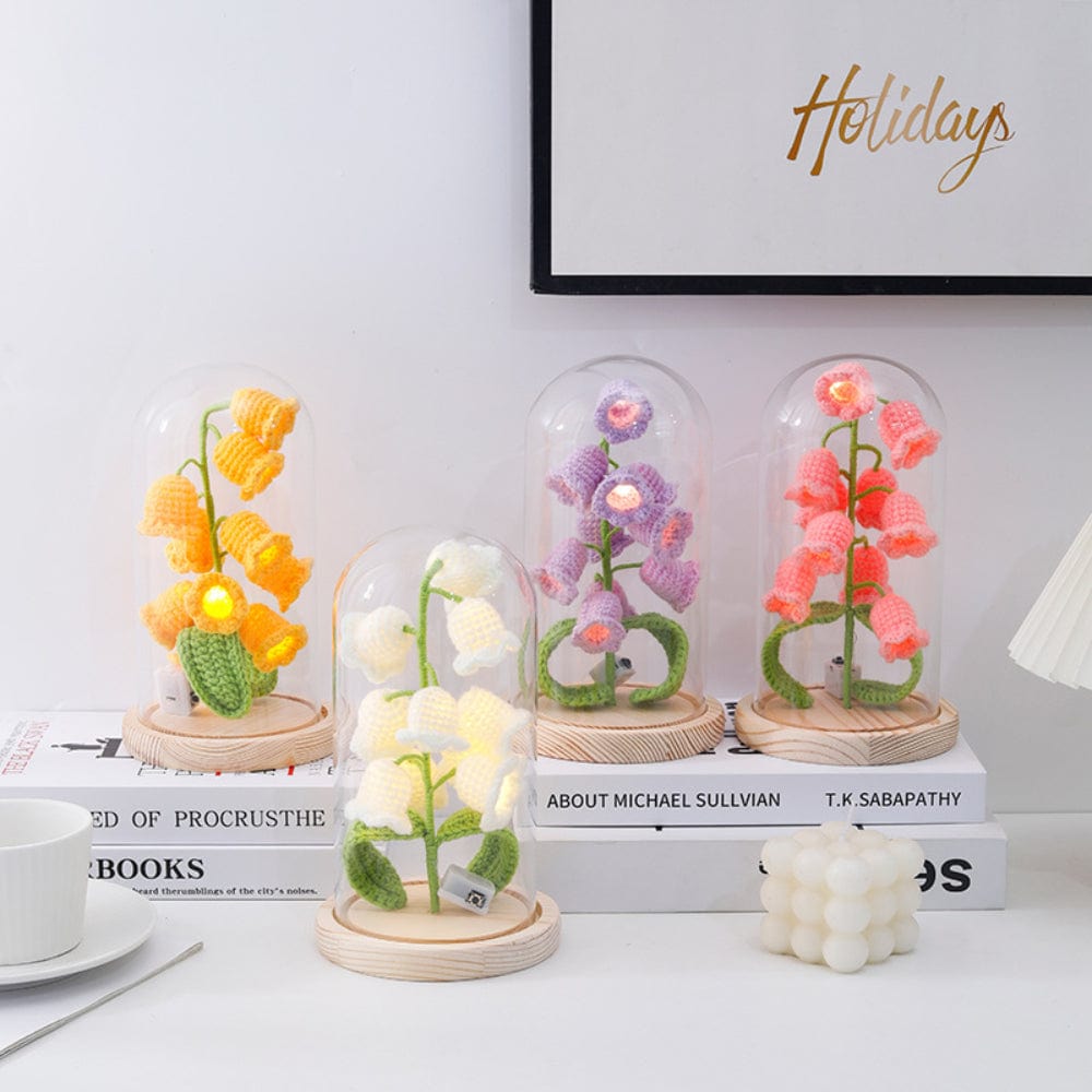 Lily of the Valley Flower Night Lights Crochet Artificial Lily Lamp Home Decor Gifts - Giftlab