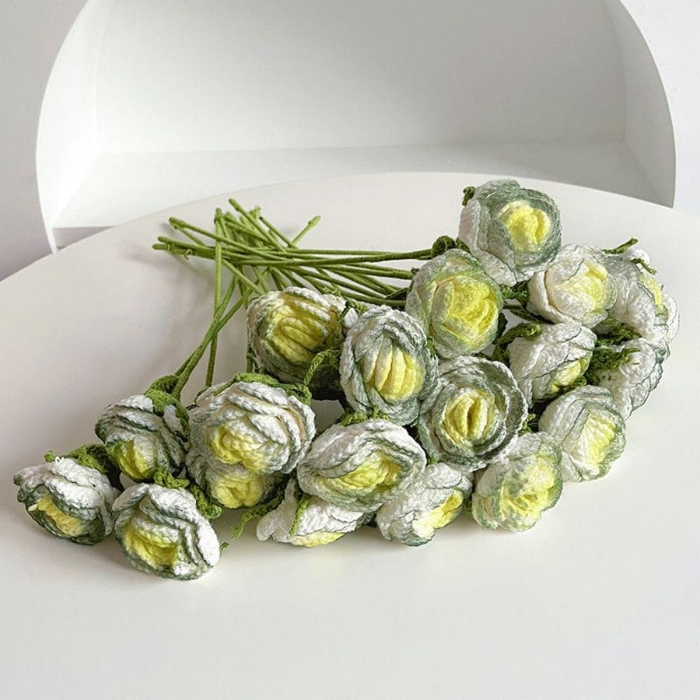 1pc Handmade Knitted Flower Rose Crochet Flower Gift for Her - Giftlab