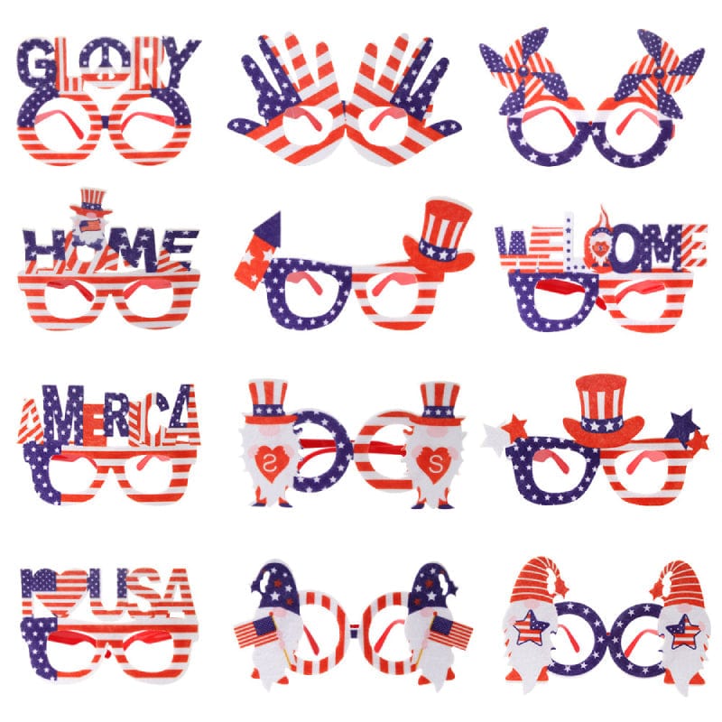 12 Pcs 4th of July American Flag Glasses for Patriotic Party Independence Day Party Accessories - Giftlab
