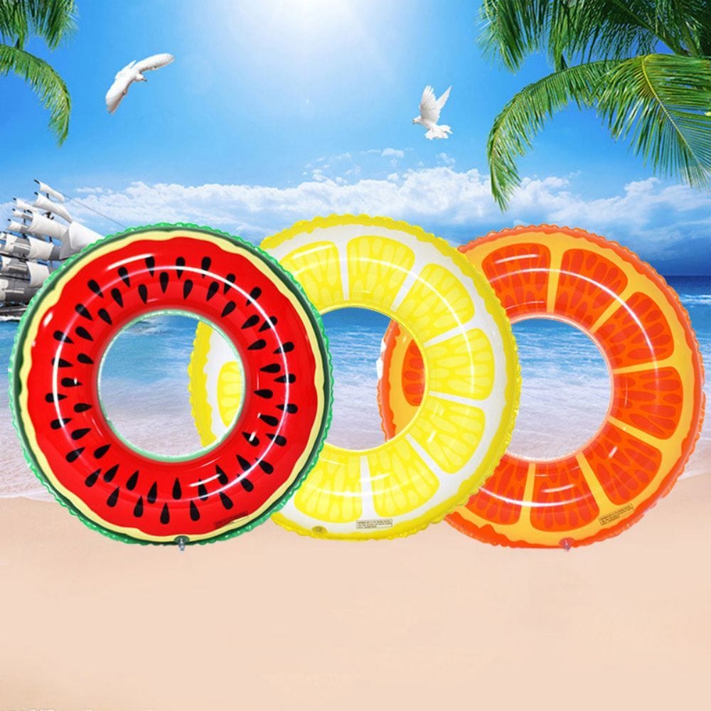3 Pack Inflatable Pool Floats Fruits Swim Tube Pool Rings Swimming Rings Floaties for Swimming Pool Party Supplies - Giftlab