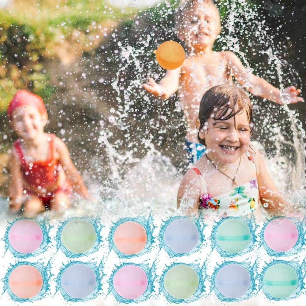 Magnetic Reusable Water Balloons Self Sealing Quick Fill Refillable Water Balls for Kids - Giftlab
