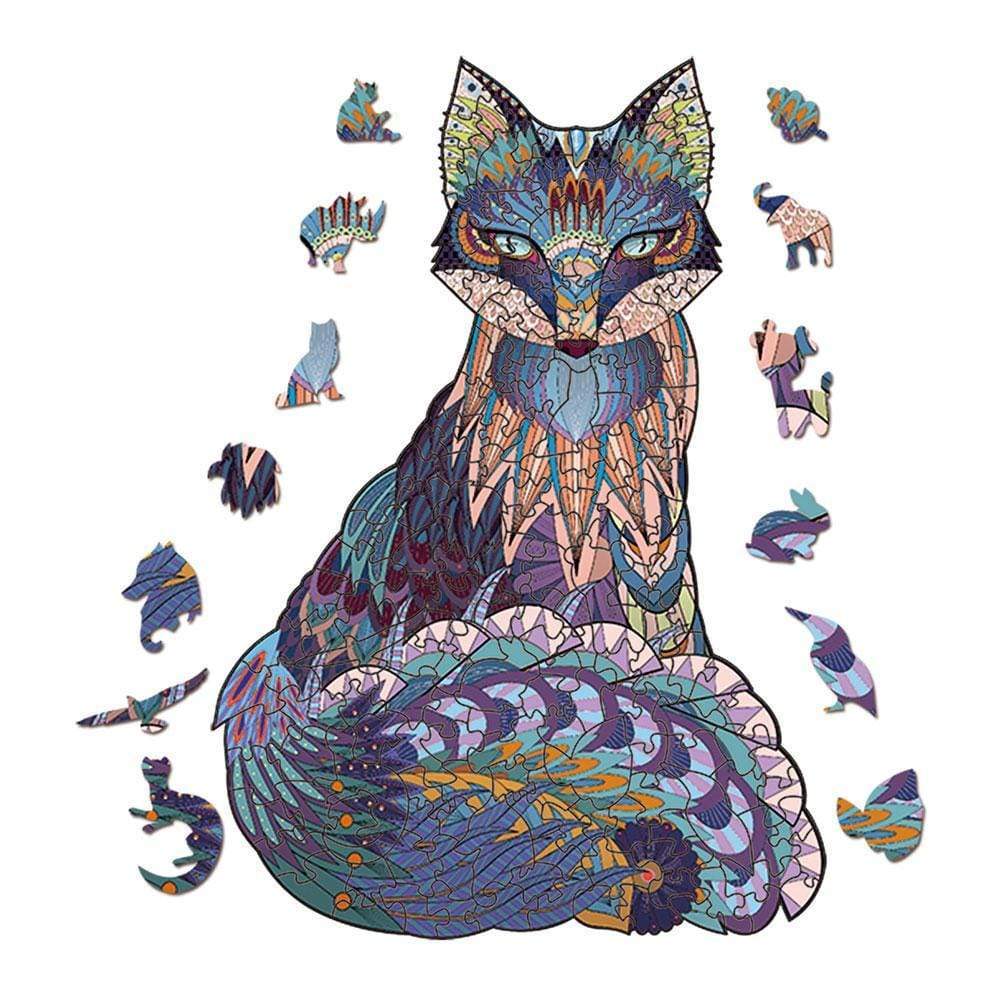 Fox Puzzle Butterfly Gift Wooden Jigsaw Puzzles For Adults and Kids - Giftlab