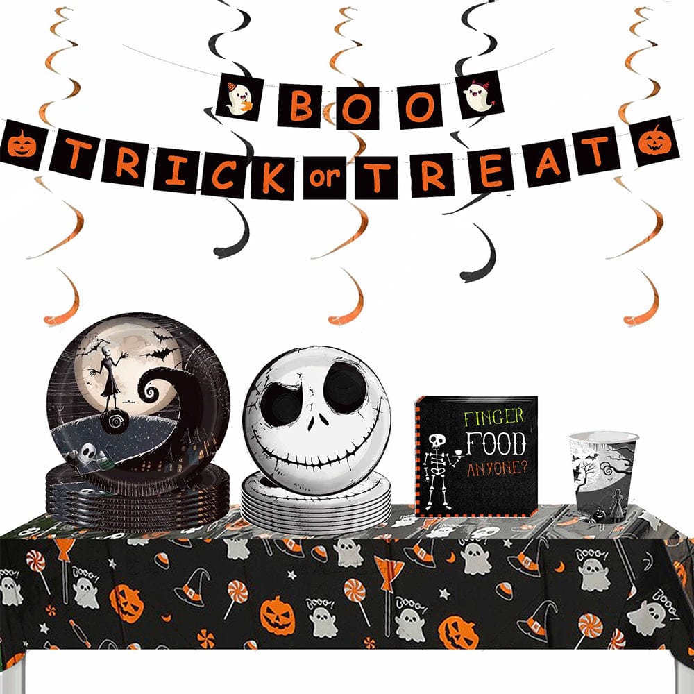 Halloween Party Decorations Supplies 117pcs Halloween Disposable Tableware Kits - Giftlab