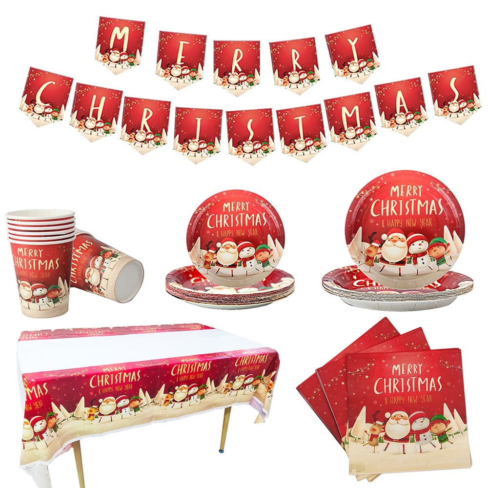 Christmas Party Disposable Dinnerware Set 118pcs Tableware Christmas Decorations Supplies - Giftlab