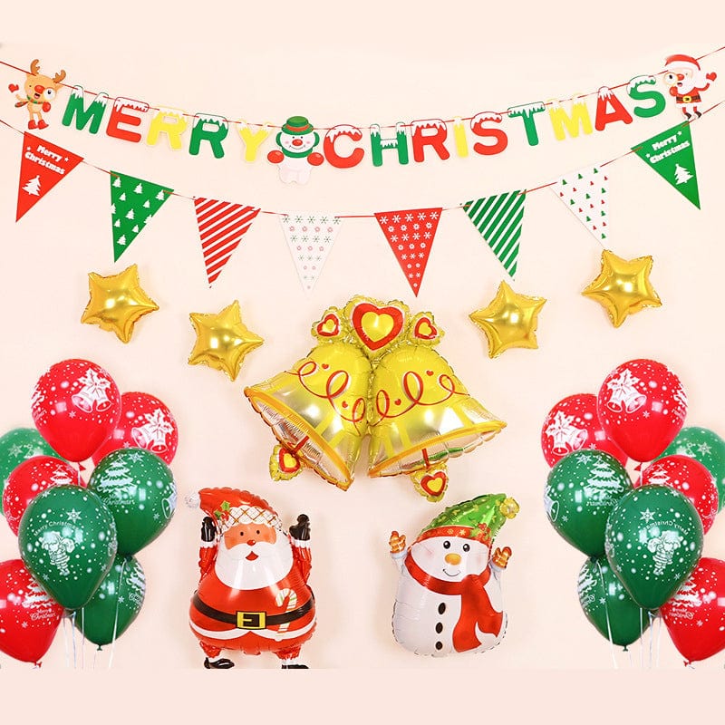Christmas Balloons Set Merry Christmas Banner for Christmas Party Decorations Supplies - Giftlab
