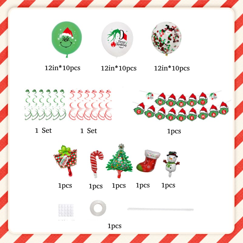 Christmas Party Balloons Set with Banner for Party Decorations Supplies - Giftlab