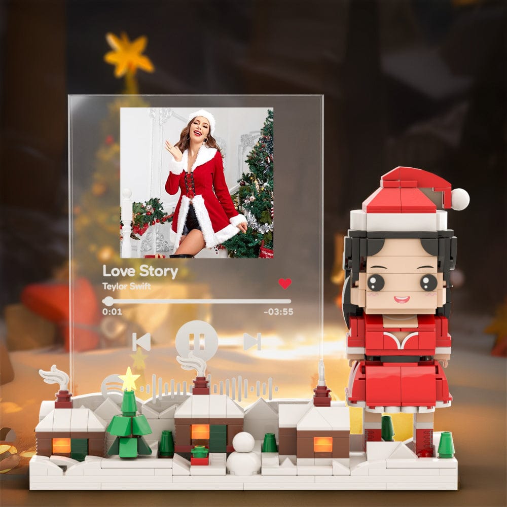 Christmas Gifts Custom Brick Figures & Music Code Plaque Personlized Music Brick Figures - Giftlab