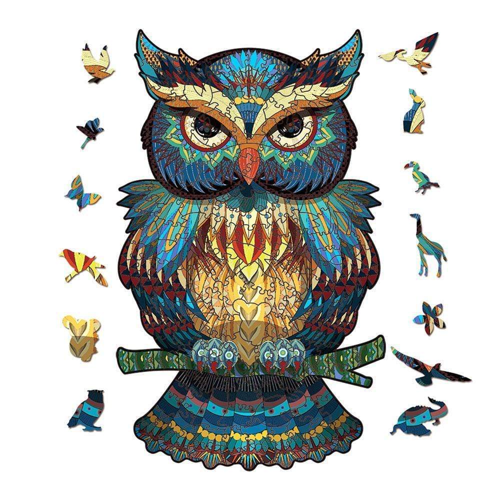 Owl Puzzle Owl Gift Wooden Jigsaw Puzzles For Kids - Giftlab
