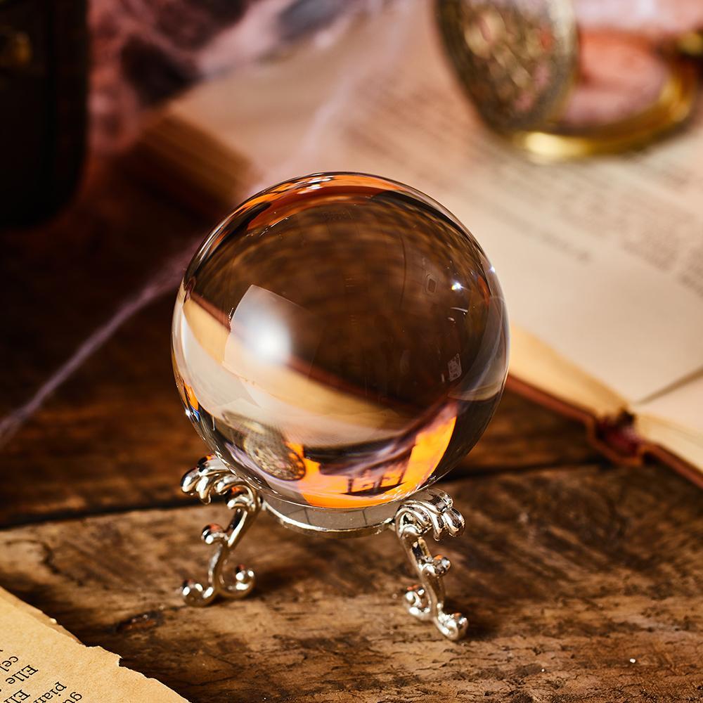 Clear Crystal Ball with Stand Scrying Crystal Ball for Home Decor - Giftlab