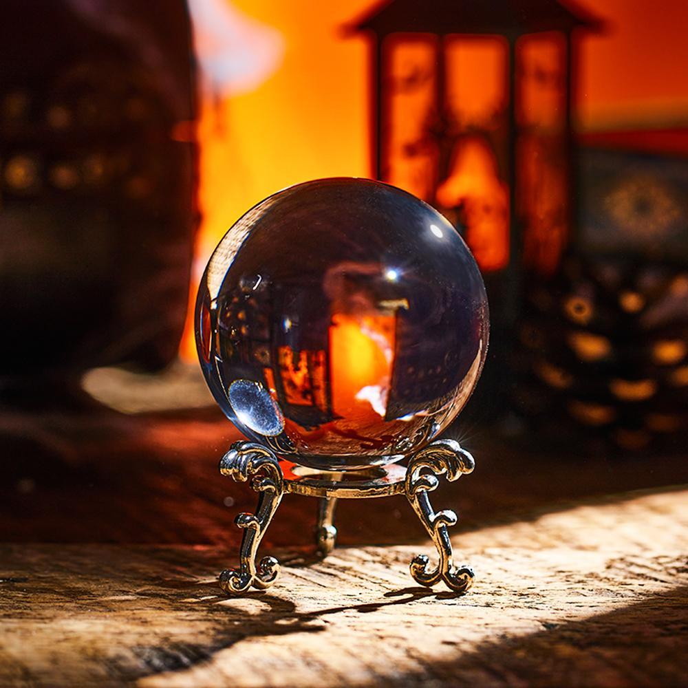 Clear Crystal Ball with Stand Scrying Crystal Ball for Home Decor - Giftlab