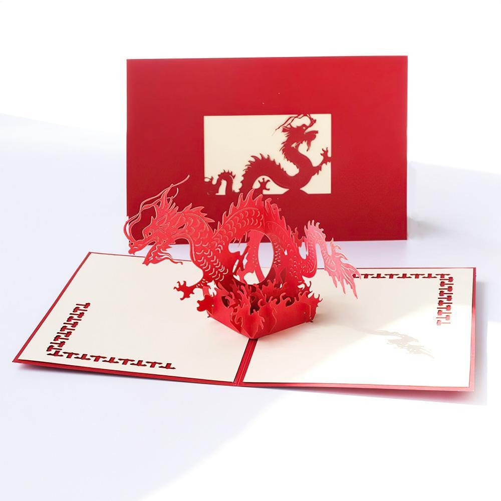 Dragon 3D Pop Up Card Happy New Year Greeting Card - Giftlab