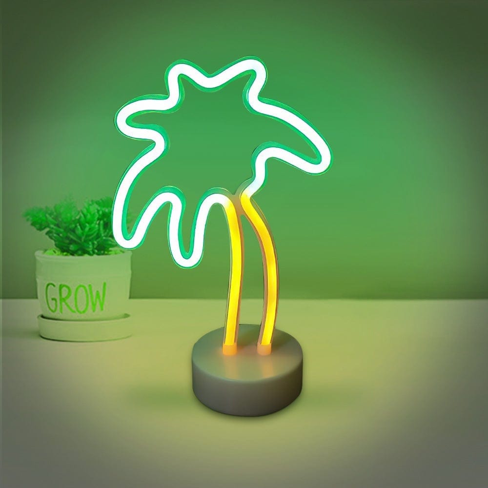 Neon Led Lights Plant Shape Bedroom Home Decor Gift For Kids - Giftlab