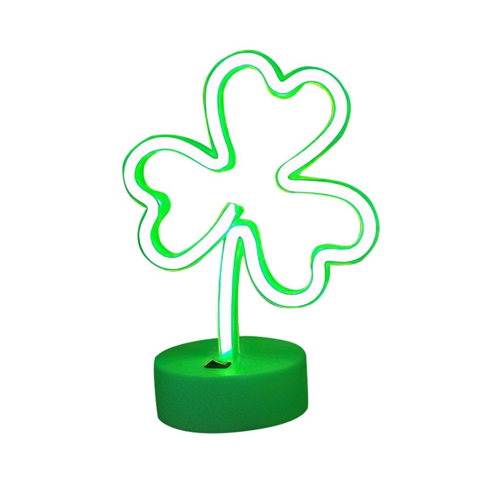 Neon Led Lights Plant Shape Neon Lights St. Patrick's Day Gift For Kids- Clover Gifts - Giftlab