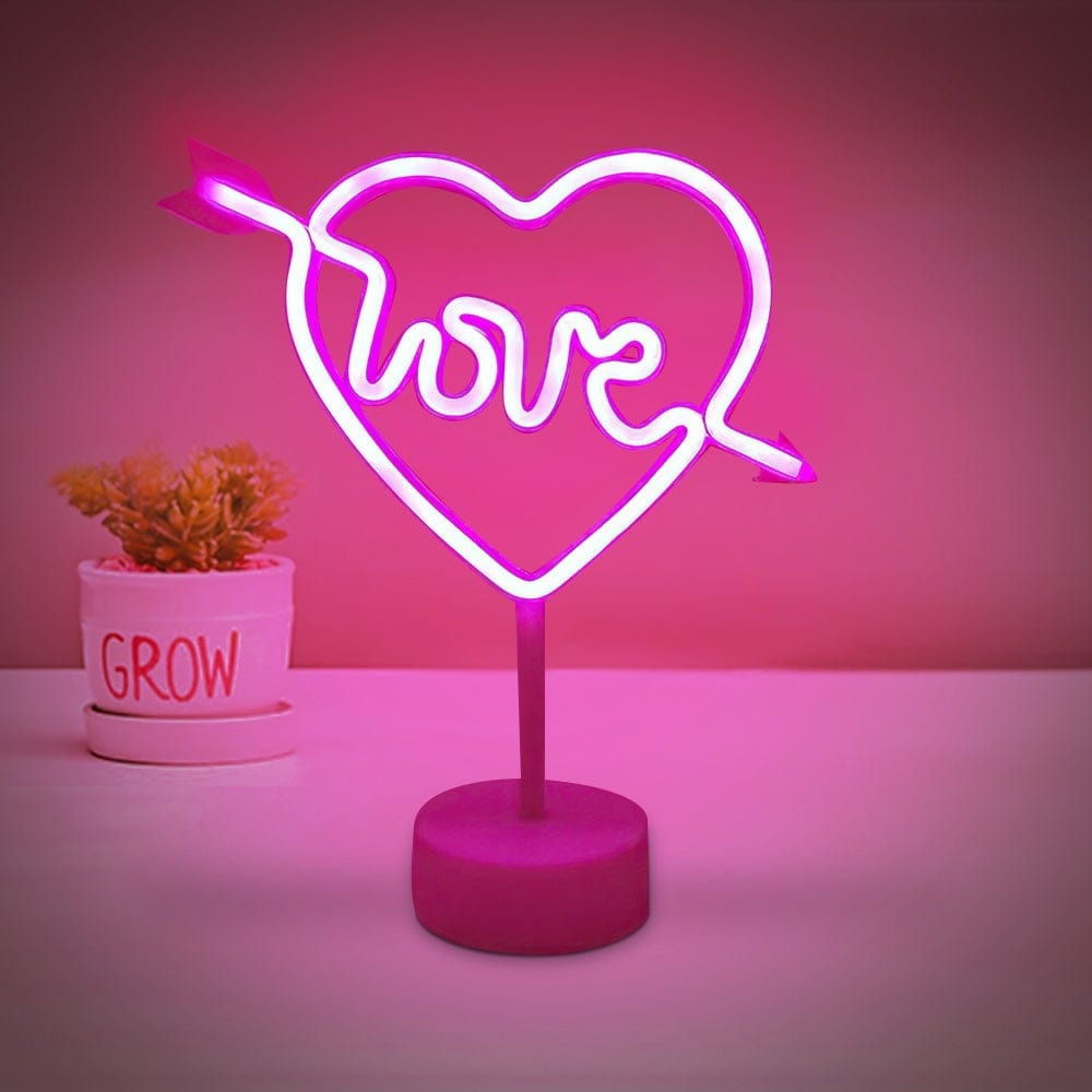 Neon Led Lights Heart Shape Valentine's Day Gift For Couple - Giftlab
