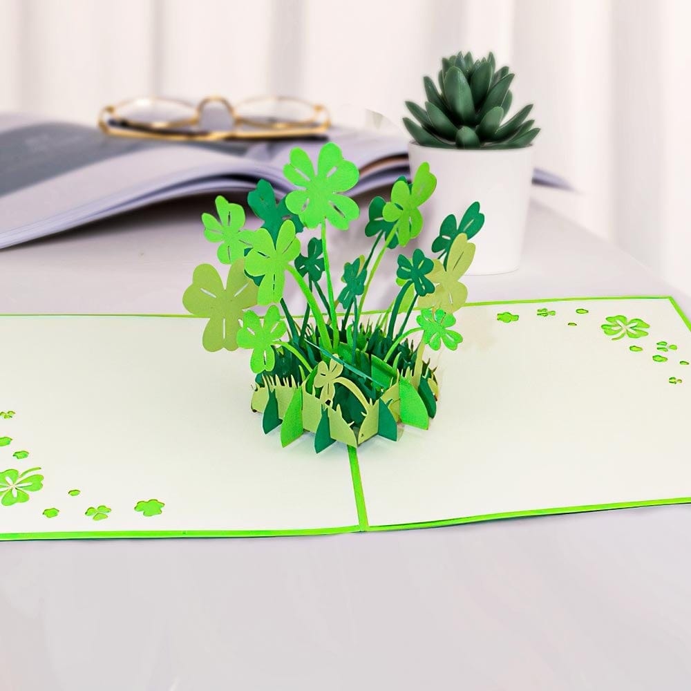 3D Pop Up Greeting Card Happy St.Patrick's Day Clover Gifts - Giftlab