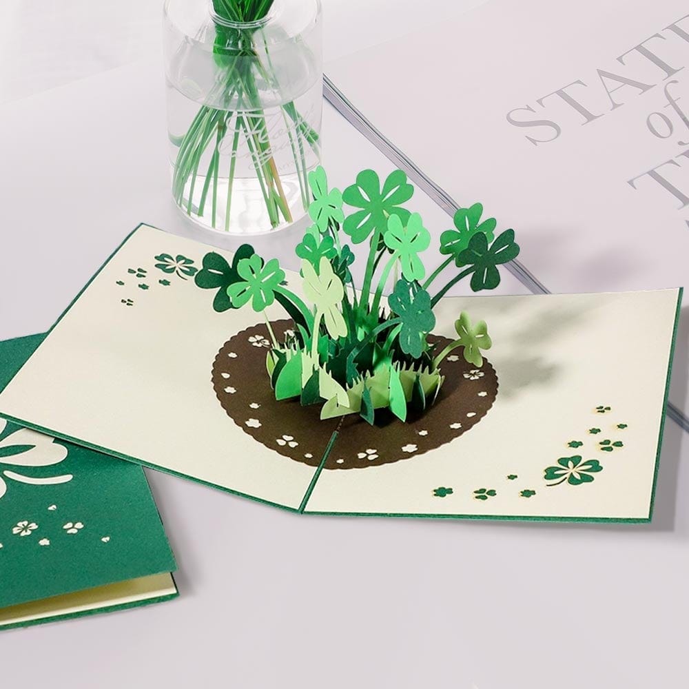 3D Pop Up Greeting Card-Lucky Clover St Patrick's Day Gifts - Giftlab