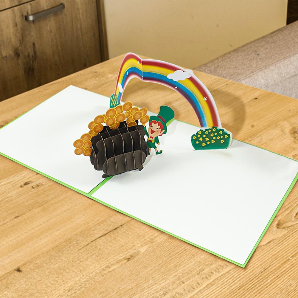 Greeting Card 3D Pop Up Card Pot of Gold St Patrick's Day Gifts - Giftlab