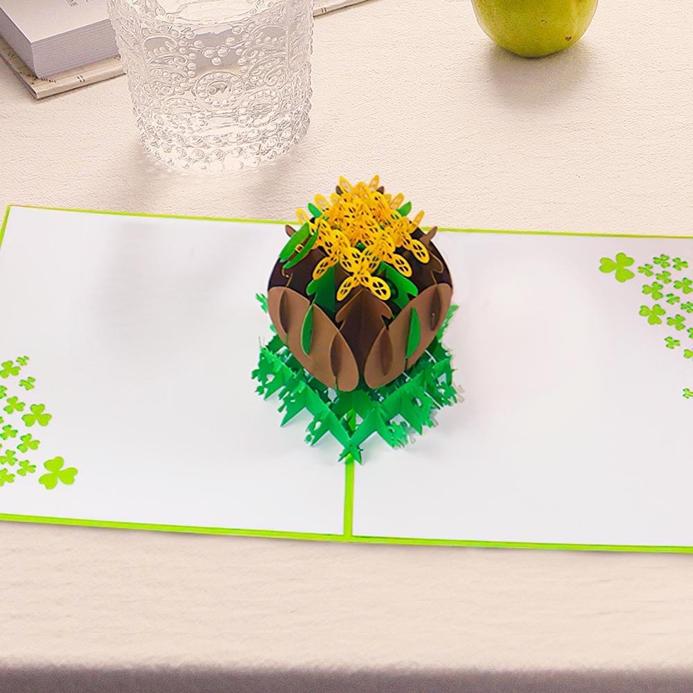 Happy St. Patrick's Day Card 3D Pop Up Greeting Card-Hat on Pot of Gold - Giftlab