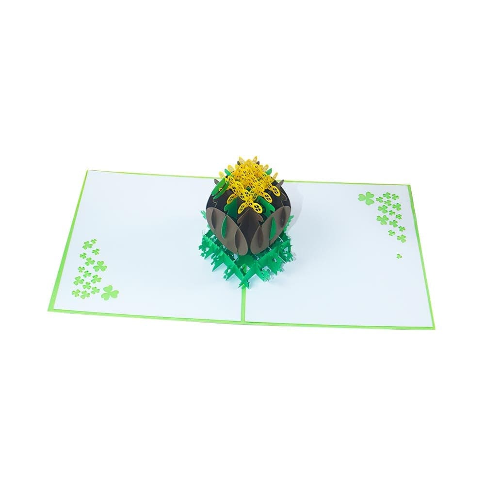 Happy St. Patrick's Day Card 3D Pop Up Greeting Card-Hat on Pot of Gold - Giftlab