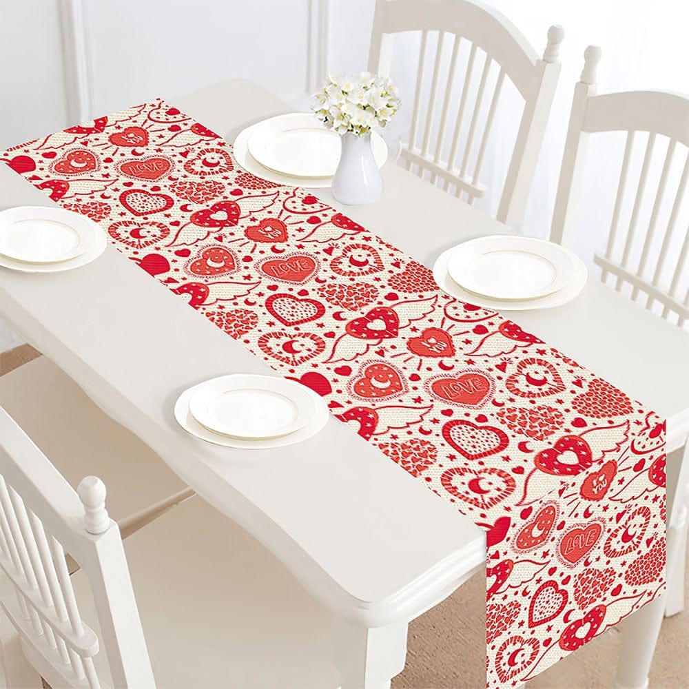 Valentines Day Table Runner Hearts Table Runner Valentine's Day Gifts - Giftlab