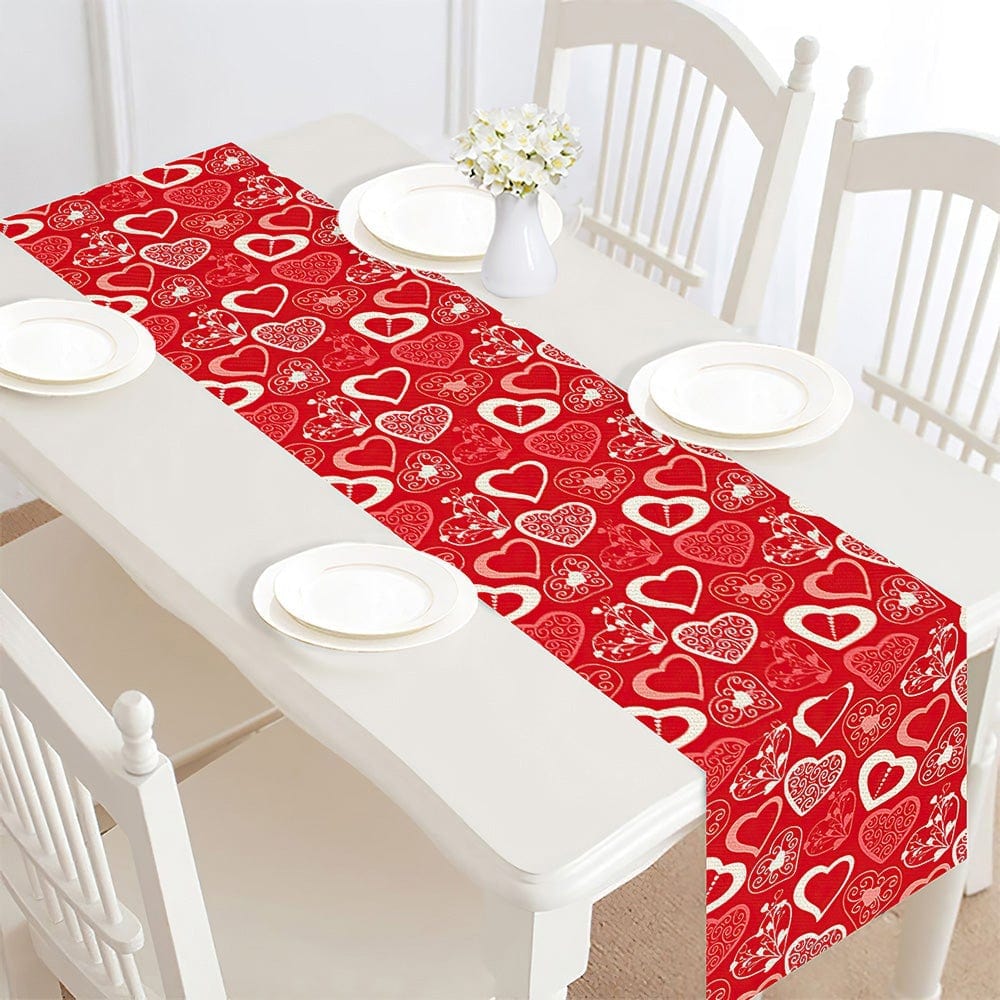 Valentines Day Table Runner Hearts Wedding Table Runner Valentine's Day Gifts - Giftlab