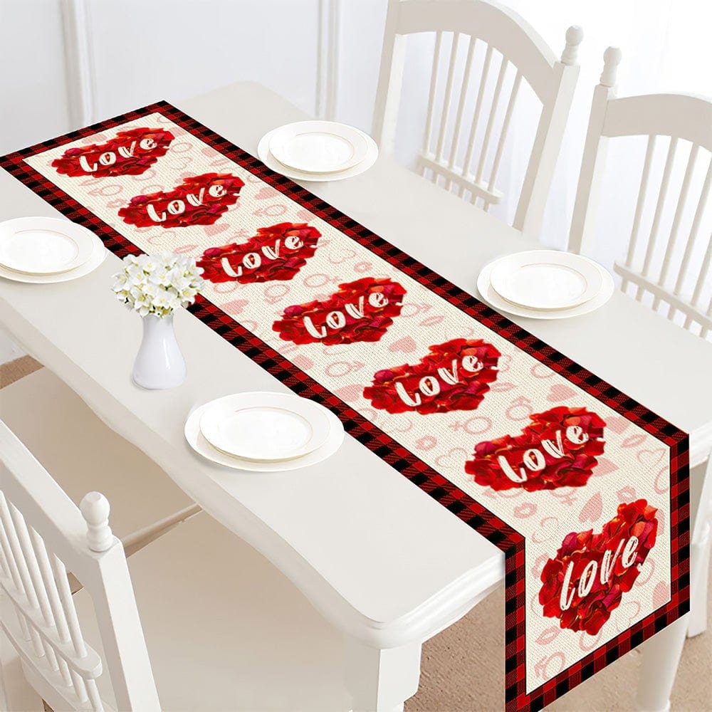 Table Runner Rose Love Hearts Valentine's Day Gifts For Girlfreind - Giftlab