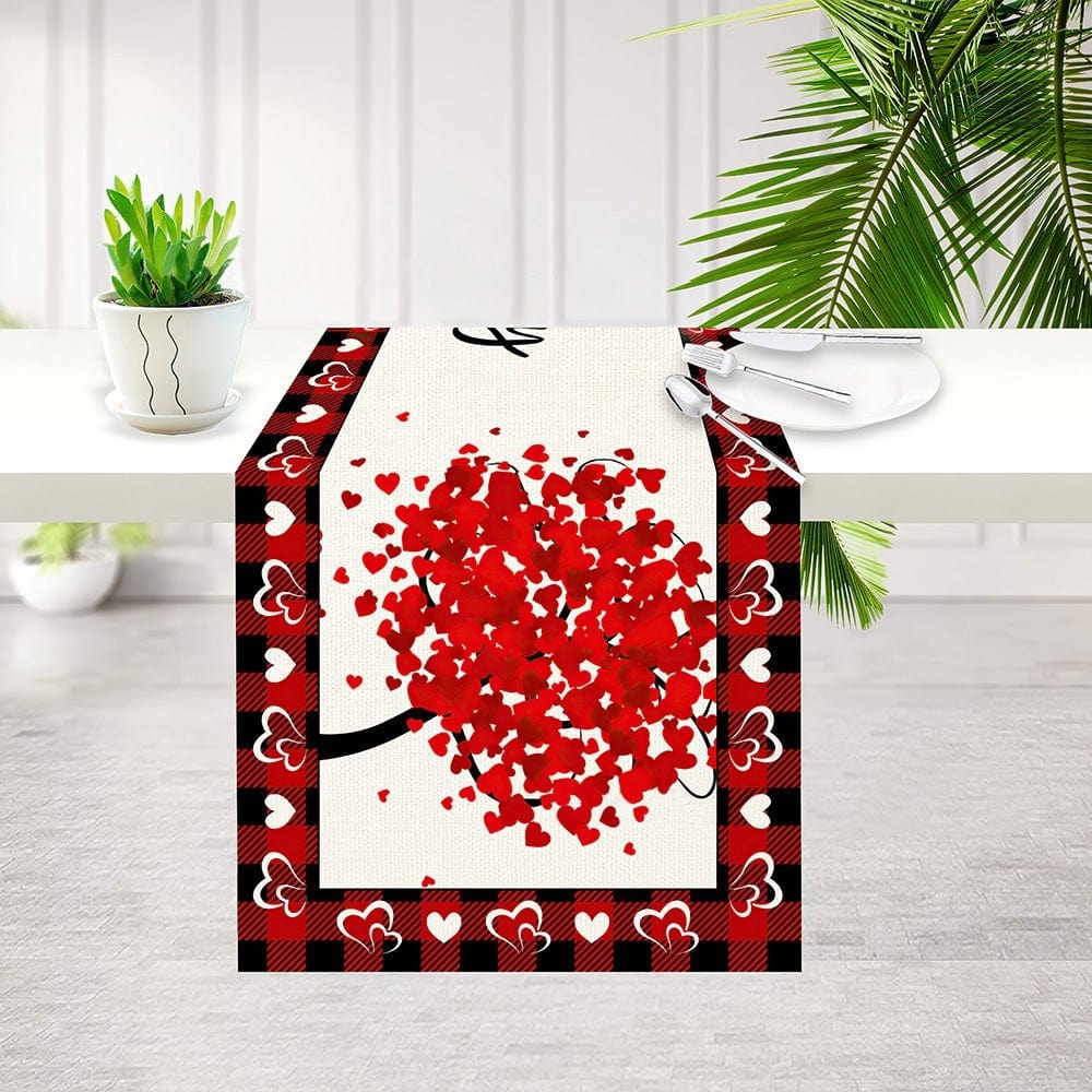 Love Tree Table Runner Valentines Day Table Runner Valentine's Day Gifts - Giftlab