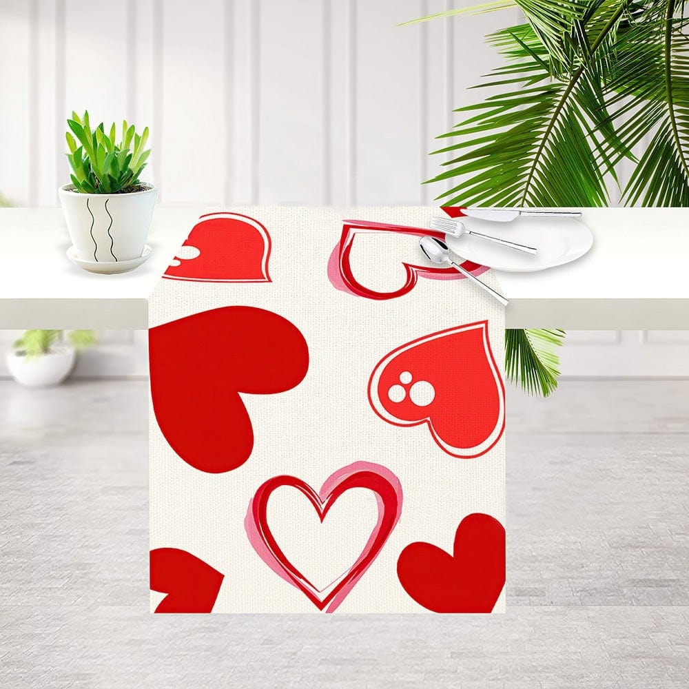 Valentines Day Table Runner with Heart Wedding Table Runner Valentine's Day Gifts - Giftlab