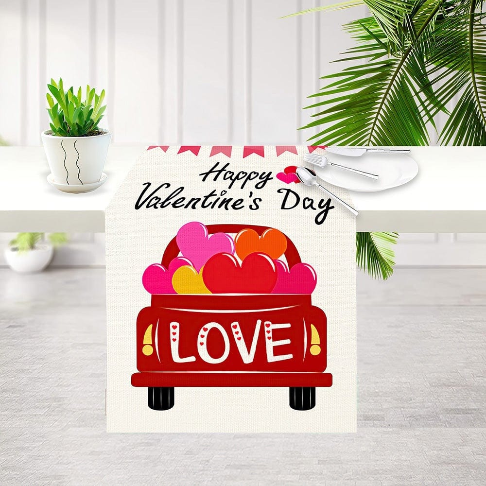 Valentines Day Table Runner Love Car Table Runner Valentine's Day Gifts - Giftlab