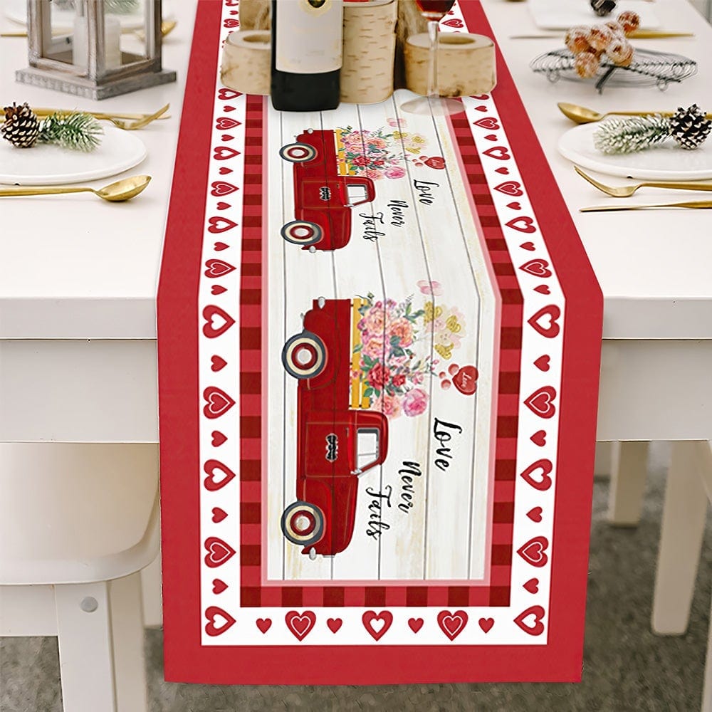 Valentines Day Table Runner Love Never Fails Table Runner Valentine's Day Gifts - Giftlab