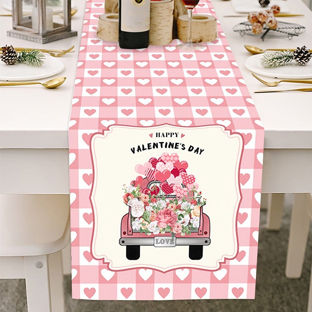 Valentines Day Table Runner Car and Balloon Table Runner Valentine's Day Gifts - Giftlab
