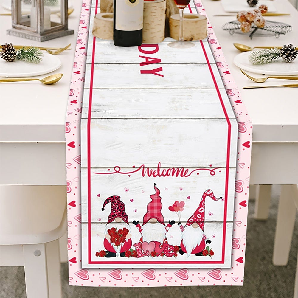 Three Goblins Table Runner Valentines Day Table Runner Pink Valentine's Day Gifts - Giftlab